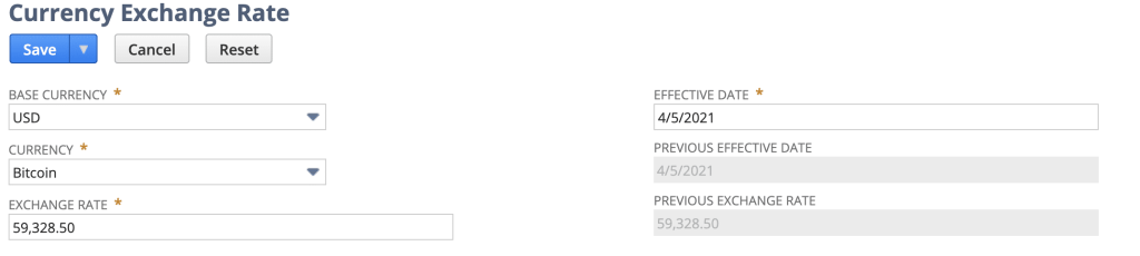currency exchange rate